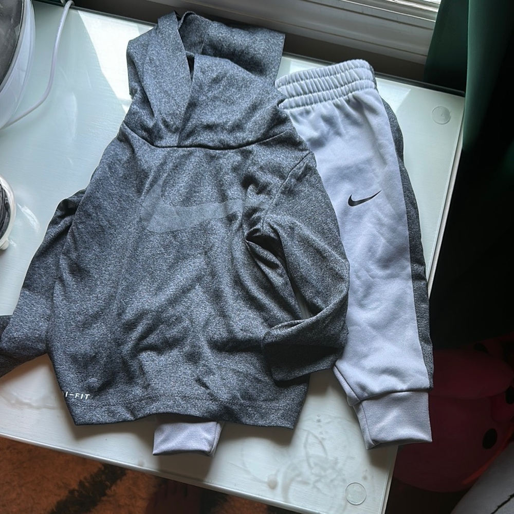 Nike Gray athletic hoodie and Joggers Set 12M